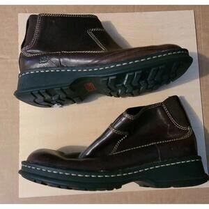 Born Round Toe Ankle Boots - Brown leather Size 7 Slip On